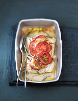 Рыба, запеченная в духовке с помидорами Рецепт 