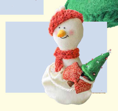 Текстильная кукла Снеговик своими руками 